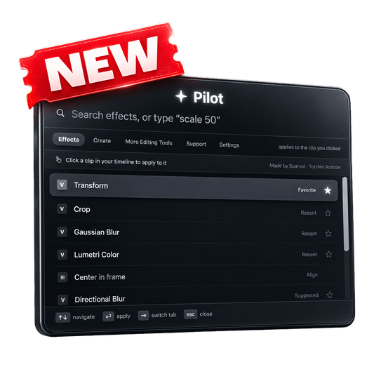 Pilot - The Command Bar for Premiere Pro - Sparvol